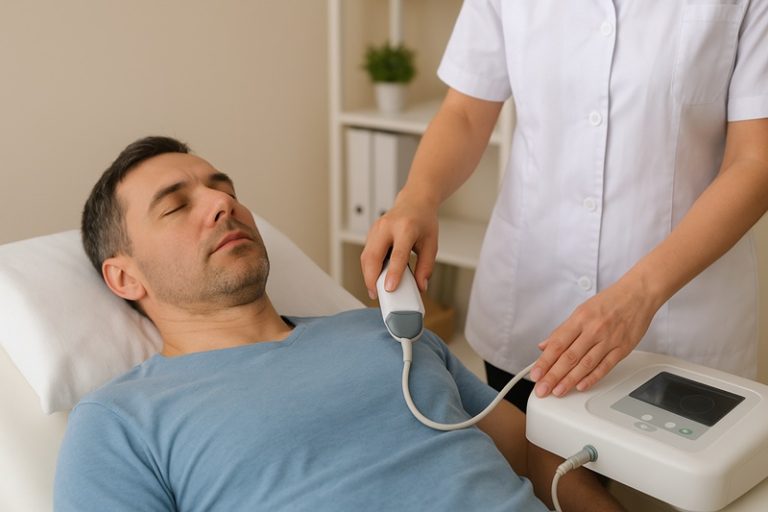 Pacjent podczas terapii biorezonansem